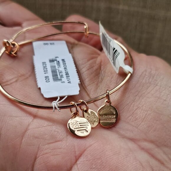 Alex and Ani Women Bracelet Rose Gold Tone Wrist Band New with defect - Picture 3 of 9